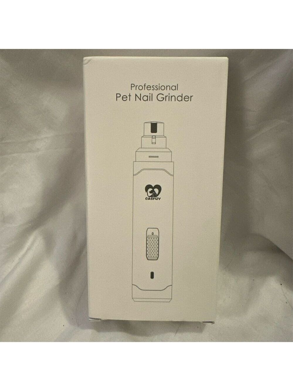 Casfuy 2-Speed Pet Nail Grinder with USB Charging - White